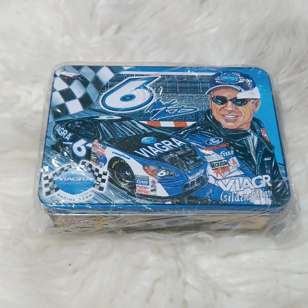 NEW Mark Martin Collectible Metal Tin NASCAR #6 Velveeta Cheese Kraft 6x4x2-in